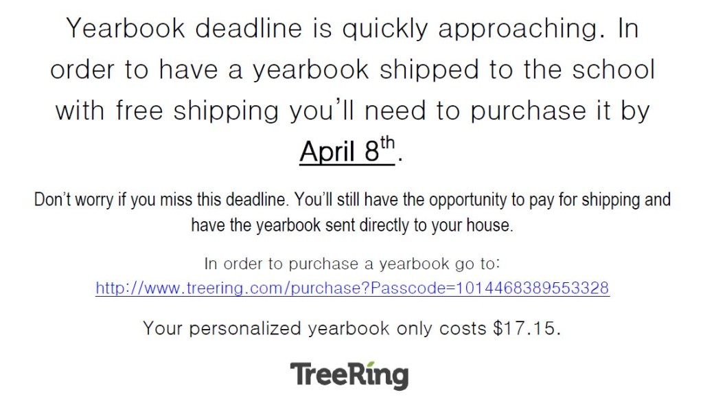 yearbook deadline